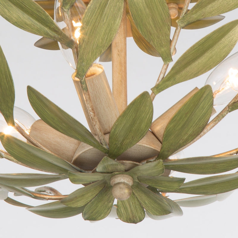 Broche 4 Light 20.75" Semi Flush Mount in Champagne Green Tea