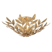 Broche 4 Light 20.75" Semi Flush Mount in Antique Gold