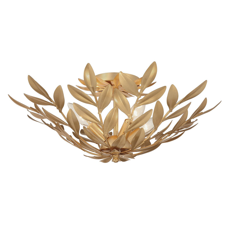 Broche 4 Light 20.75" Semi Flush Mount in Antique Gold