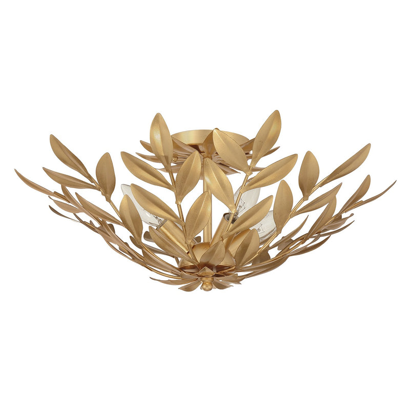 Broche 4 Light 20.75" Semi Flush Mount in Antique Gold