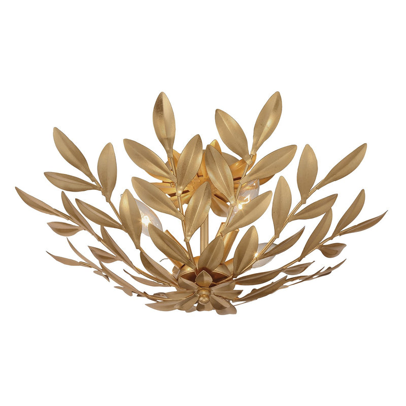 Broche 4 Light 20.75" Semi Flush Mount in Antique Gold