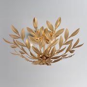 Broche 4 Light 20.75" Semi Flush Mount in Antique Gold in a room setting