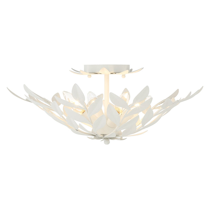 Broche 4 Light 20.75" Semi Flush Mount in Matte White