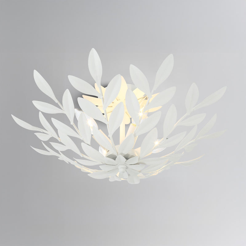 Broche 4 Light 20.75" Semi Flush Mount in Matte White in a room setting