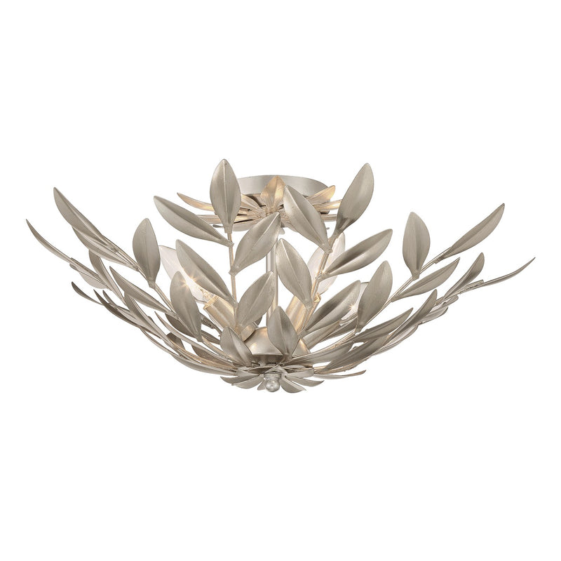 Broche 4 Light 20.75" Semi Flush Mount in Antique Silver