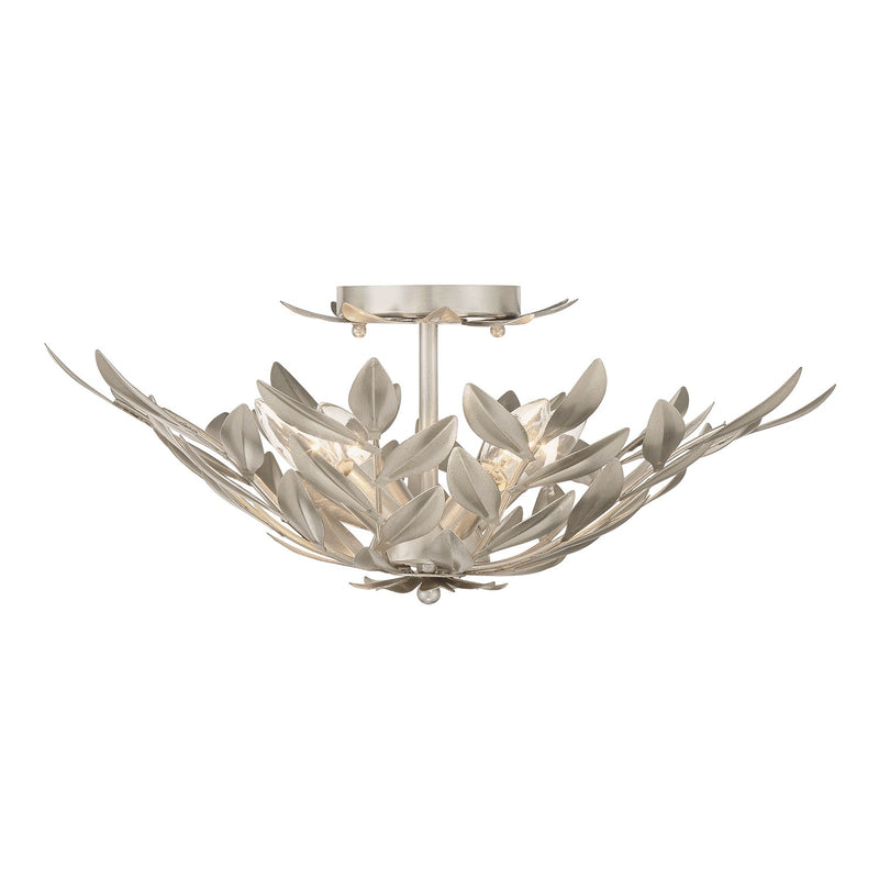 Broche 4 Light 20.75" Semi Flush Mount in Antique Silver