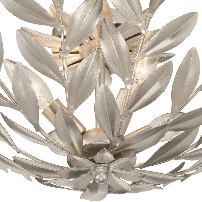 Broche 4 Light 20.75" Semi Flush Mount in Antique Silver