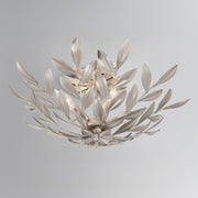 Broche 4 Light 20.75" Semi Flush Mount in Antique Silver in a room setting