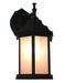 Waterdown 1 Light Outdoor Wall Light in Black with White Seedy Glass