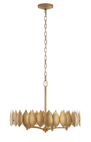 Petal Reign 5-Light 26.5" Pendant in Brass Kisser