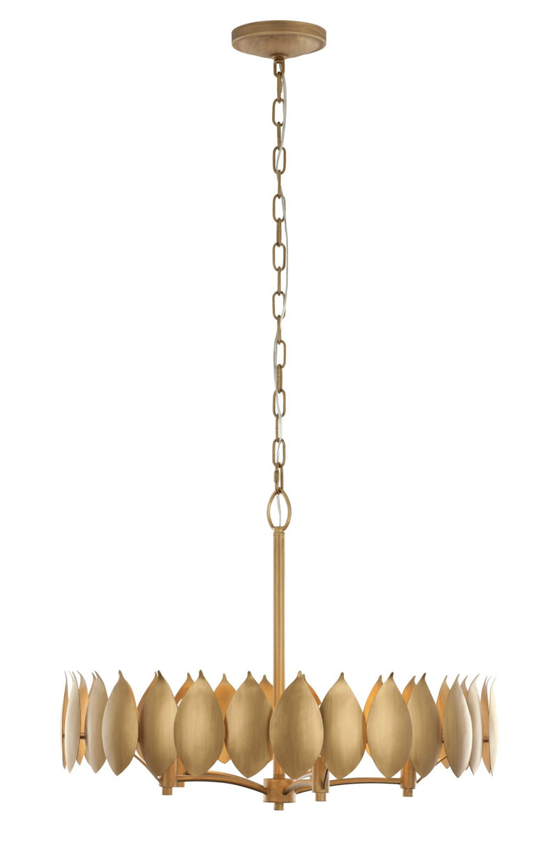 Petal Reign 5-Light 26.5" Pendant in Brass Kisser