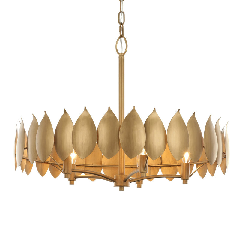 Petal Reign 5-Light 26.5" Pendant in Brass Kisser