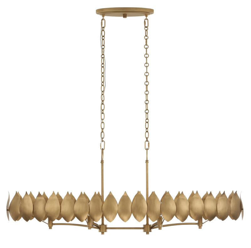 Petal Reign 6-Light 48" Linear Pendant in Brass Kisser