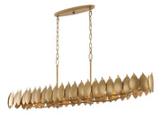Petal Reign 8-Light 60" Linear Pendant in Brass Kisser