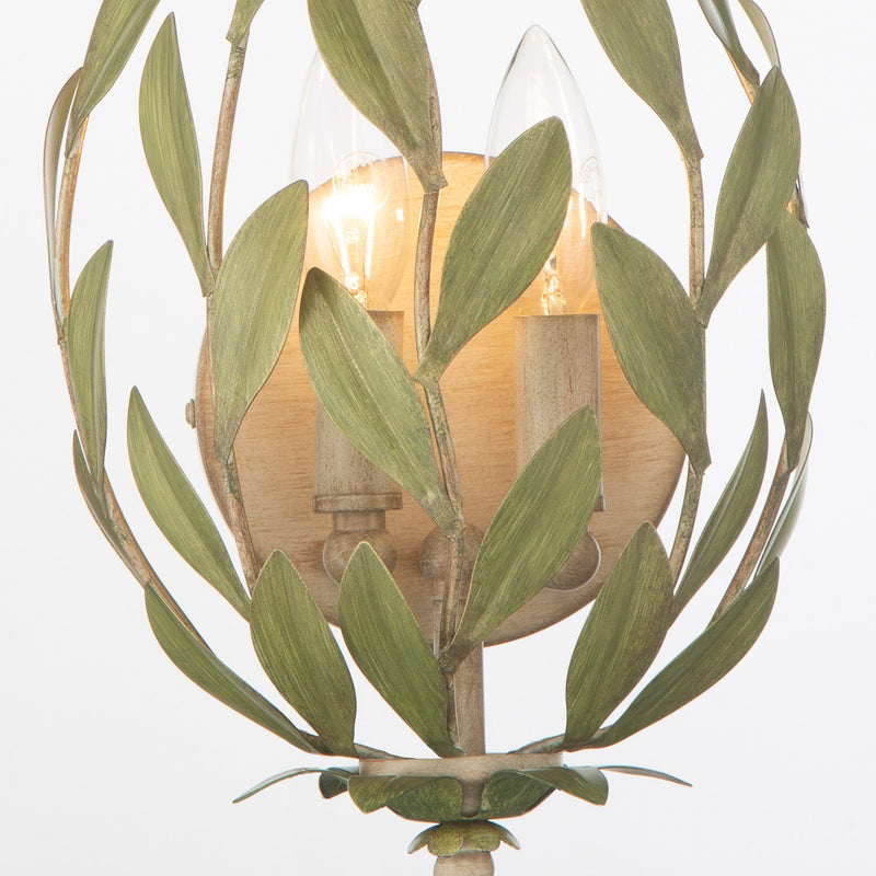 Broche 2 Light 8.25" Sconce in Champagne Green Tea