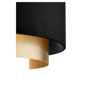 Half Drum Wall Sconce in Textured Black / Aged Brass