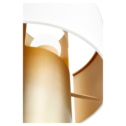 Half Cylinder Wall Sconce in Studio White / Aged Brass