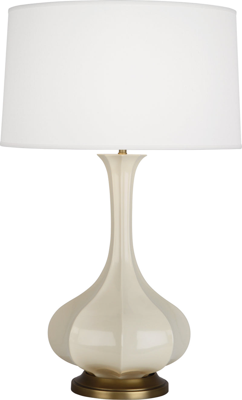 Pike Table Lamp with Pearl Dupoini Fabric Shade - Lamps Expo