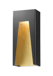 Millenial 1 Light 8" Outdoor Wall Light in Black Gold
