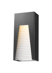 Millenial 1 Light 6" Outdoor Wall Light, 13.25" Tall in Black Silver