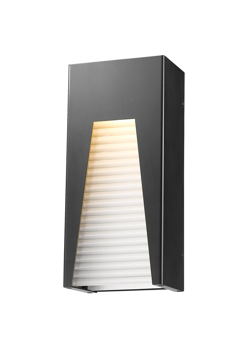 Millenial 1 Light 6" Outdoor Wall Light, 13.25" Tall in Black Silver