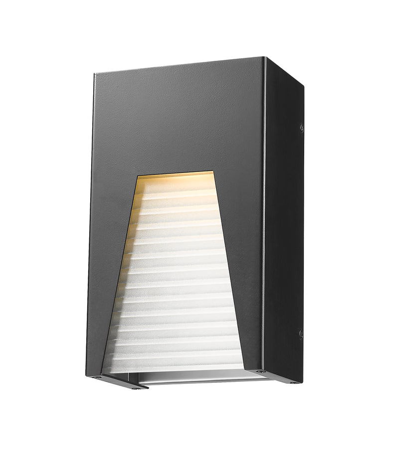 Millenial 1 Light 6" Outdoor Wall Light, 10" Tall in Black Silver