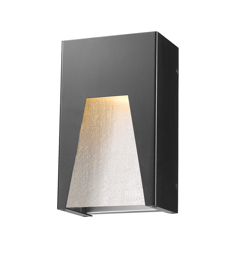 Millenial 1 Light 6" Outdoor Wall Light, 10" Tall in Black Silver