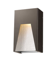 Millenial 1 Light 6" Outdoor Wall Light, 10" Tall in Bronze Silver