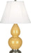 Small Double Gourd Accent Lamp with Ivory Stretched Fabric Shade - Lamps Expo
