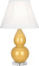 Small Double Gourd Accent Lamp with Ivory Stretched Fabric Shade - Lamps Expo