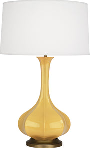 Pike Table Lamp with Pearl Dupoini Fabric Shade - Lamps Expo