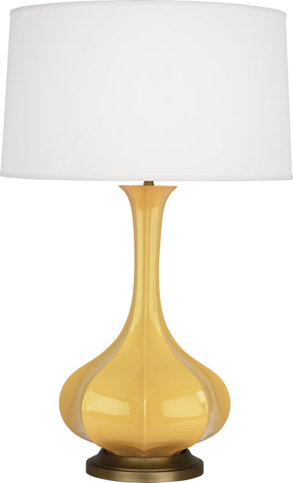 Pike Table Lamp with Pearl Dupoini Fabric Shade - Lamps Expo
