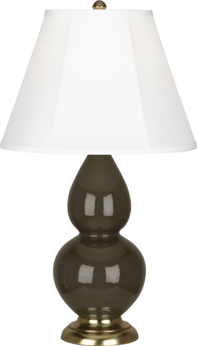Small Double Gourd Accent Lamp with Ivory Stretched Fabric Shade - Lamps Expo