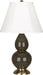 Small Double Gourd Accent Lamp with Ivory Stretched Fabric Shade - Lamps Expo