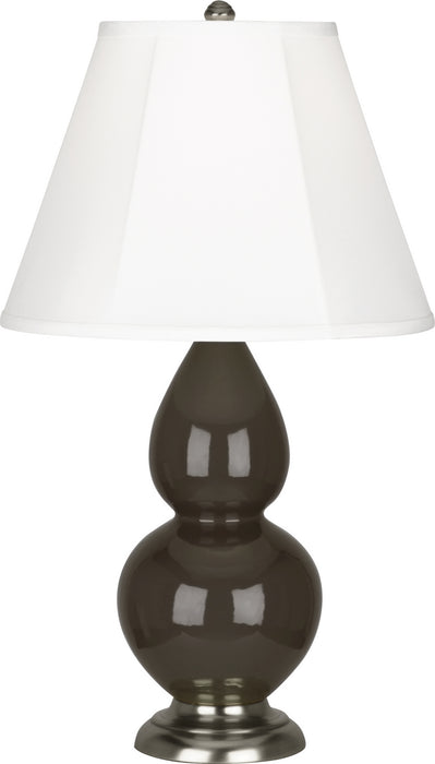 Small Double Gourd Accent Lamp with Ivory Stretched Fabric Shade - Lamps Expo