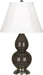 Small Double Gourd Accent Lamp with Ivory Stretched Fabric Shade - Lamps Expo