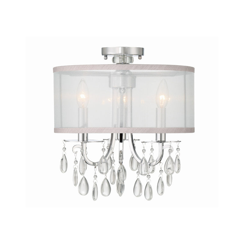 Hampton 3 Light 14" Semi Flush Mount in Polished Chrome