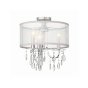Hampton 3 Light 14" Semi Flush Mount in Polished Chrome