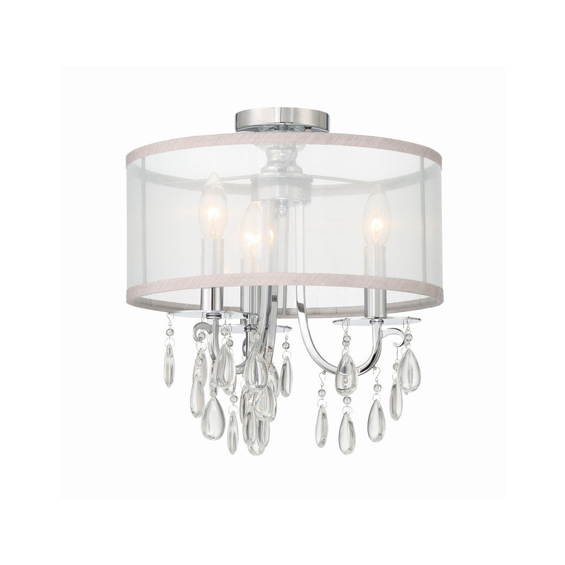 Hampton 3 Light 14" Semi Flush Mount in Polished Chrome