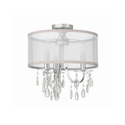 Hampton 3 Light 14" Semi Flush Mount in Polished Chrome