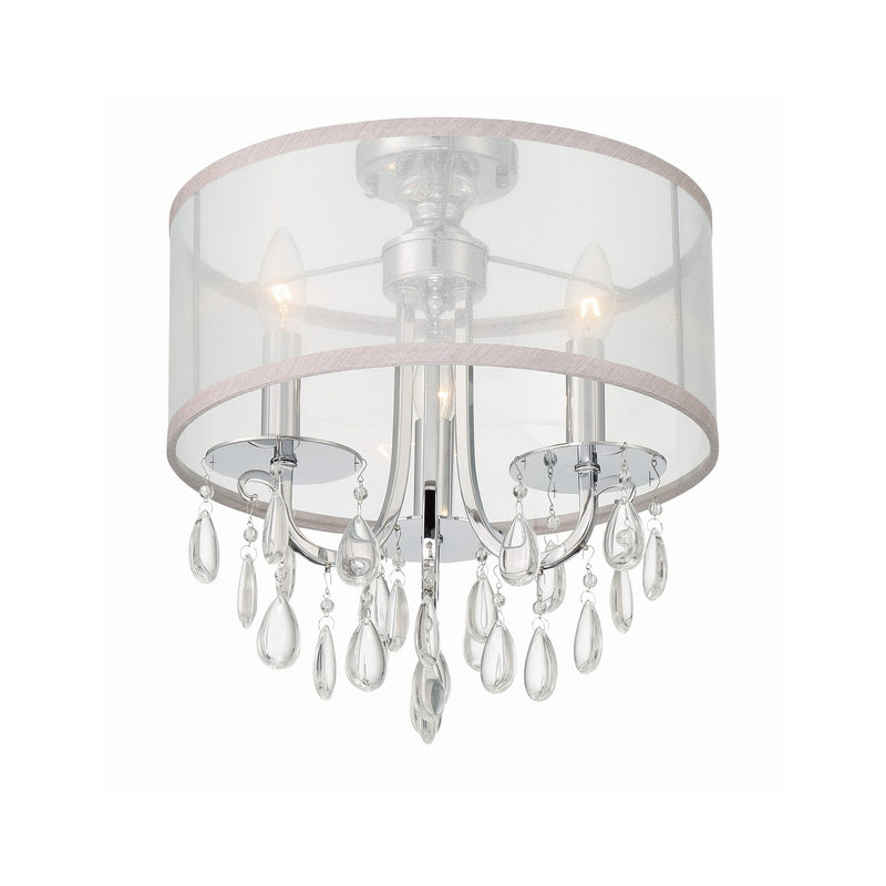 Hampton 3 Light 14" Semi Flush Mount in Polished Chrome