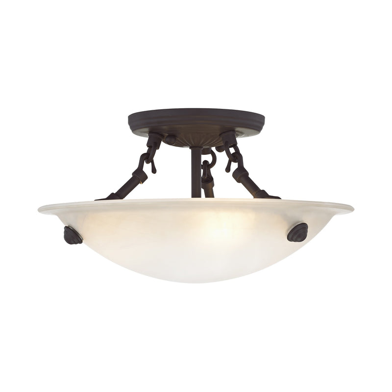 Oasis 3-Light 12" Semi-Flush Mount in Bronze
