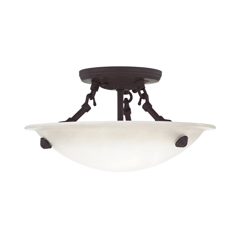 Oasis 3-Light 12" Semi-Flush Mount in Bronze