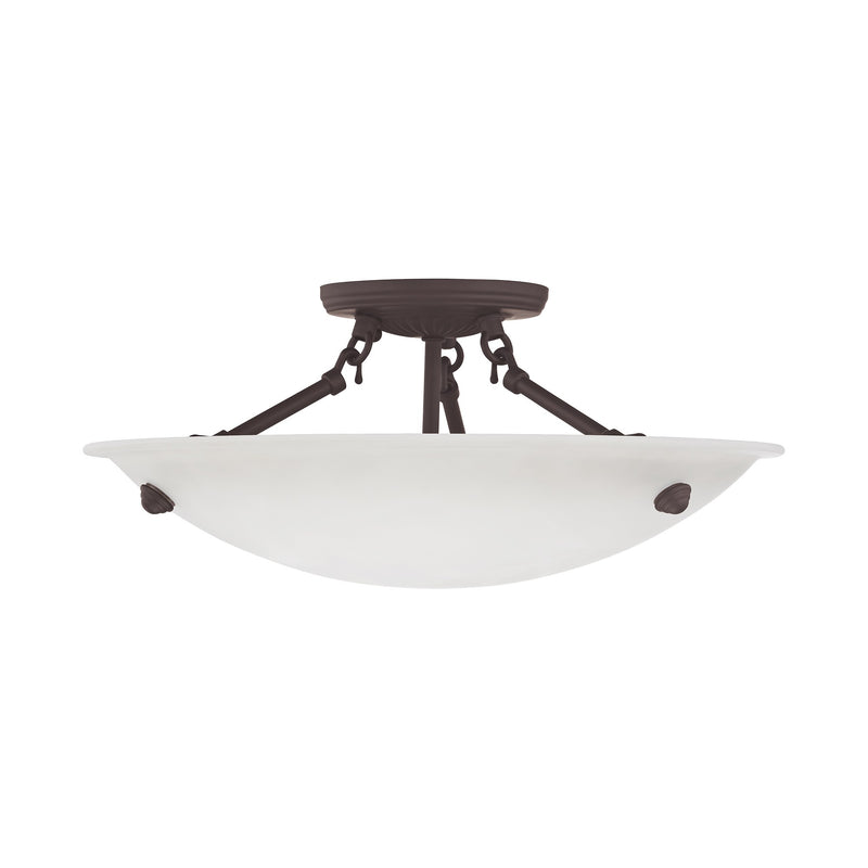 Oasis 3-Light 16" Semi-Flush Mount in Bronze