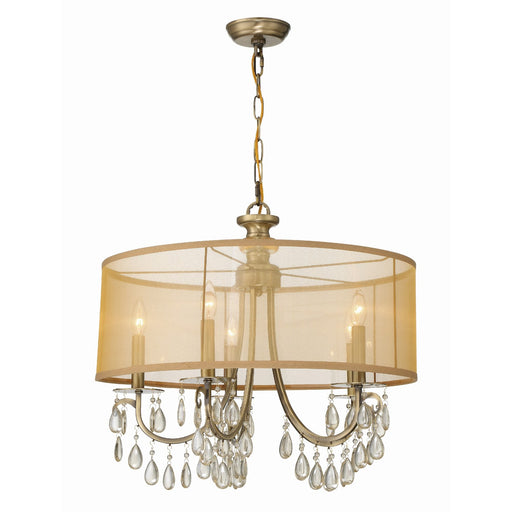 Hampton 5 Light 24" Chandelier in Antique Brass