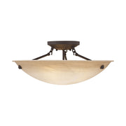 Oasis 3-Light 20" Semi-Flush Mount in Bronze