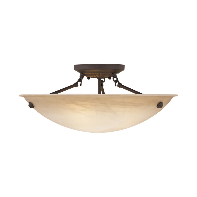 Oasis 3-Light 20" Semi-Flush Mount in Bronze
