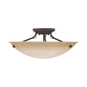 Oasis 3-Light 20" Semi-Flush Mount in Bronze