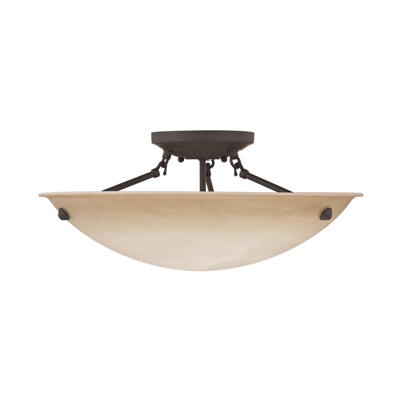 Oasis 3-Light 20" Semi-Flush Mount in Bronze