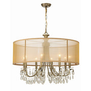 Hampton 8 Light 32" Chandelier in Antique Brass